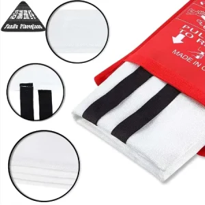 Home Escape Fire Fighting Fire Blanket 100% Fiberglass Fabric Protect Against Heat & Smoke