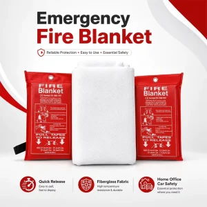 Home Safety Fireproof Emergency Fiberglass Fire Blanket for Kitchen Car Hotel House Warehouse