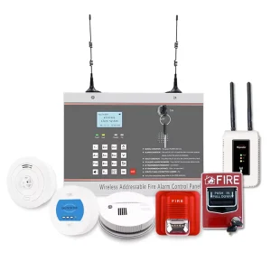 Home Security System Addressable Wireless Fire Alarm Control Panel Battery Powered
