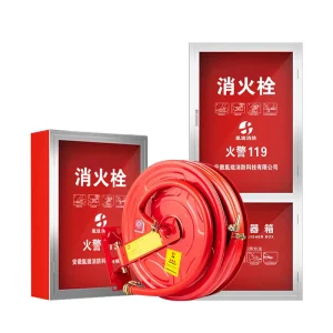 Hongyuan Red 20/25/30 Meter Indoor/Outdoor Mild Steel Soft Coil Fire Reel Hose Self-Rescue Firefighting Equipment Accessory