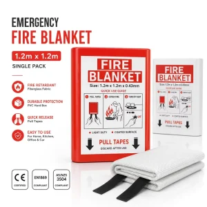 Household 1.2m Fire Blanket PVC Hard Box Fiberglass No Powder No Mess Fire Safety Product