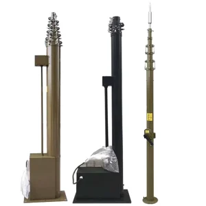 Hybrid Telescopic Mast Manual Electric 6M-20M for Lightning Rod Placement Telecommunication Towers & Accessories