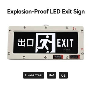 IP65 Explosion Proof LED Emergency Exit Sign Light 3W High Brightness Fire Safety Evacuation Indicator with 90min Battery Backup