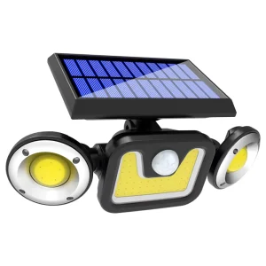 IP65 Waterproof Small 3 Head Solar Motion Sensor Outdoor LED Garden Security Emergency Remote Control Wall Lamp