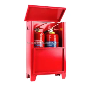 ISO9001 Compliant Red Steel Fire Extinguisher Storage Box Firefighting Equipment Accessory