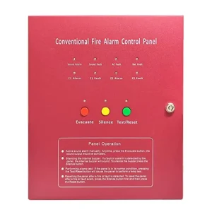 Industrial 2 Zone Conventional Fire Alarm Control Panel AC90 270V Single 12V Backup Battery CE Certified LED Display