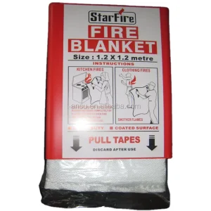 Industrial Fiberglass Fire Blanket 1m*1m PVC Hard Box Packaging Fire Fighting EN1869 Certified