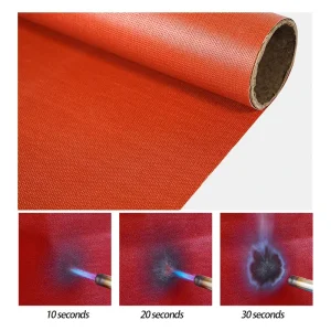 Industrial Fiberglass Silicone Fabric Flame Retardant High Temperature Proof 70C 310C Flexible Durable Material Cutting