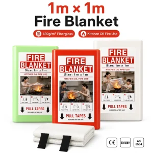 Industrial Grade Fire Blanket PVC Hard Box Fiberglass 1*1m EN1869 AS 3504 Certified OEM