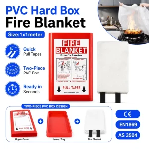 Industrial Kitchen Fire Blanket PVC Box Fiberglass 1x1m CE EN1869 Certified Supply