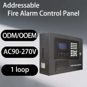 Intelligent Single Loop Addressable Fire Alarm System Control Panel LED Display Wall Mounted AC 220V 254 Addressable Devices CE