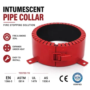 Intumescent Fire Collar for Plastic Pipe Penetration Fire Rated Pipe Collar for Walls Floors