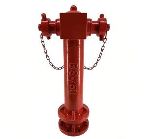JOHN MORRIS BS750 Fire Hydrant Equipped with a 4 inch Red Fire Hydrant Valve and a 2.5 inch Independent Dual Outlet