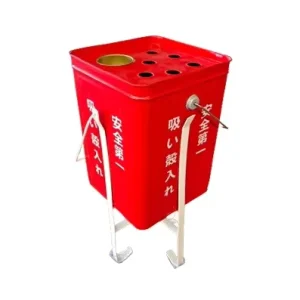 Japanese Style 18L Tinplate Large Standing Cigarette Ash Bin Multipurpose Firefighting Equipment Accessory