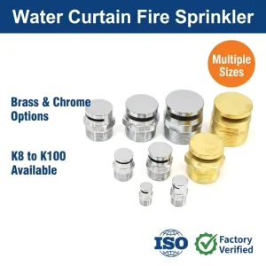 K8 K20 K60 K80 K100 Water Curtain Fire Sprinkler Head Brass & Chrome Fire Barrier Nozzle for Cooling System