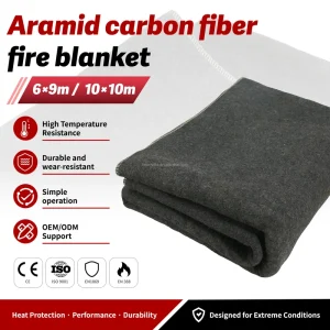 Kevlar Para Aramid High Temperature Resistant 1600 Carbon Fiber Welding Blanket Black for Industrial Fire Safety