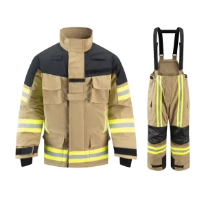 Khaki Color Nomexiiia 3 Layers Fireman Gear Fireman Protective Clothing FireFighting Uniform Fire Retardant Suit