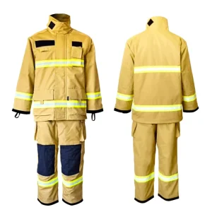 Khaki Firefighter Suits Protective Flame Retardant Clothing 3 CLASS ATPV Rated Complete Set for Life Saving Firefighting Burn