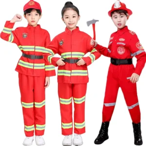 Kids Fireman Costume Toy with Complete Suits for Boys and Girls