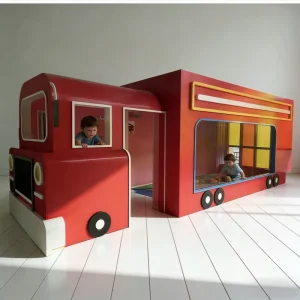 Kids Play Firehouse Fire Station Playhouse Small Indoor Playground Children Play Town Role Play House