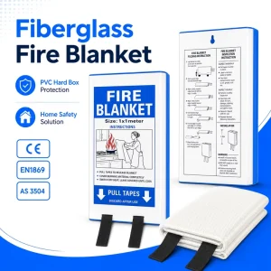 Kitchen Fire Control Blanket Fiberglass PVC Hard Box 1x1m CE AS 3504 Emergency Use