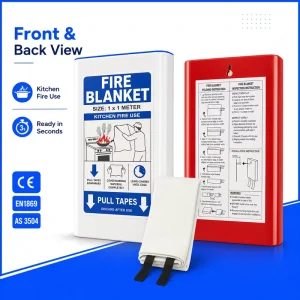 Kitchen Fire Emergency Kit Fire Blanket PVC Box 1x1m Fiberglass CE EN1869 Certified