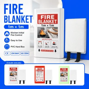 Kitchen Fire Protection Equipment Fire Blanket Fiberglass PVC Box 1x1m