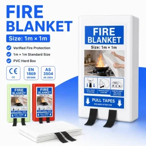 Kitchen Fire Safety Blanket Manufacturer PVC Box Fiberglass 1x1m CE Certified Export