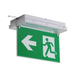LED Bulb Emergency Exit Sign for Ceiling and Wall Mount Installation Rechargeable Battery Backup Emergency Lighting System