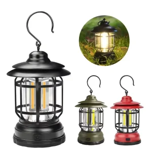 LED Camping Lantern 2 Lighting Modes COB Battery Powered for Hiking Camping Emergency Home Power Outages Indoor Outdoor