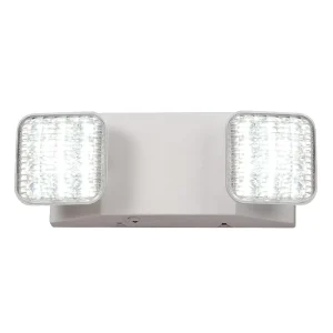 LED Emergency Light with Battery Backup Two Head Commercial Emergency LED Lights 120-277V Hardwired Exit Fixtures