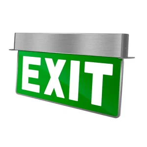 LED Emergency Sign Acrylic Escape Wall Mounted IP30 Standard Exit Sign Aluminium