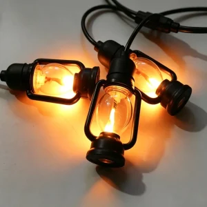 LED Kerosene Light Strings 5M 10Bulbs Outdoor IP65 Waterproof Camping Atmosphere Lights Festival Wedding Bar Decorations
