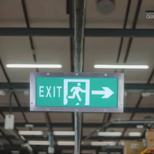LED Waterproof Emergency Sign Light IP65 Exit Indicator Green 6000K Daylight 3W Power 1.5 Hours Li ion Battery 60 CRI 50,000