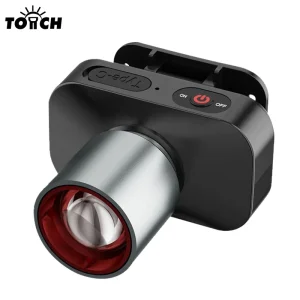 LED Zoomable Headlamp Waterproof Rechargeable Headlight with High Capacity Battery Variable Focus for Outdoor Work