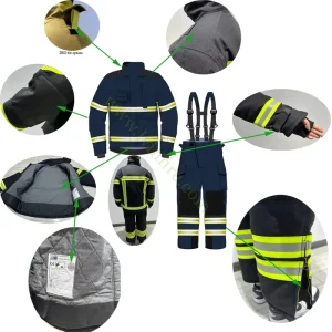 LVIN Professional Firefighter Rescue Suit Waterproof Cut Resistant Heat Resistant Firefighting Equipment