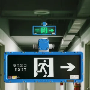 Large 2W Exit Sign Emergency LED Safety Indicator Lamp Explosion Proof Fire Emergency Lighting Lasts ≥90min