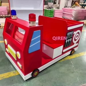 Large Size Wooden Kids Fire Truck for Kidzania Chidlren’s Pretend Role Play House Play City Role Play Fire Department