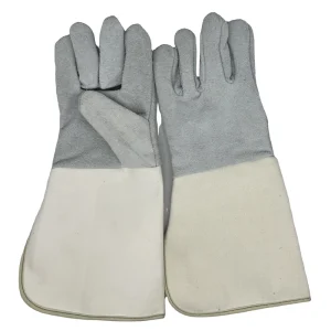 Leather Welding Gloves Safety Cuffs 7 Oz Thickness For Material Heat Resistant Fire Fighting Anti-Slip Anti-Chemical