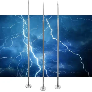 Lightning Arrester Protection System Stainless Steel Single needle Lightning Rod for Civil Buildings