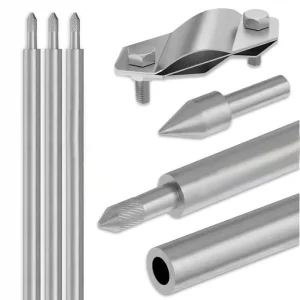 Lightning Protection Grounding 316L Stainless Steel Grounding Rod V4A EDEL STAHL Earth Rod