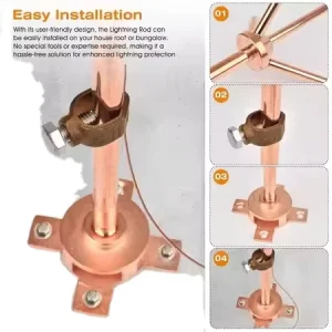 Lightning Rod Spiking Lightning Arrester ESE Stainless Steel Arrester Copper Rod