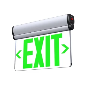 Listed Commercial LED Edge Lit Exit Sign Aluminum Housing Rechargeable Emergency Exit Sign