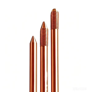 Long Service Lightning Protection Ground Rod Copper Clad Steel with 0.254-0.8mm Copper Thickness Earth Rod