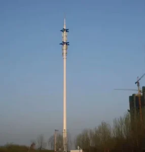 Low Profile Single Tube Tower Concealed Antennas Hot Dip Galvanized Steel Maintaining Residential Aesthetics