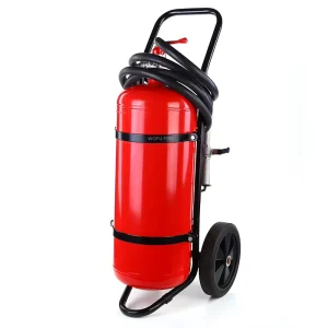 MFZL50 50kg Wheeled ABC Dry Powder Fire Extinguisher CE ISO Certified Rechargeable Aluminum Spray Gun & Hose