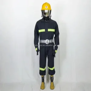 Men Rescue Wildfire Firefighter Suit Heat Resistant Flame Retardant Reflective Strips Sizes 170-190