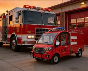 Mini Fully Enclosed Cockpit Electric Fire Truck for Community Fire Station