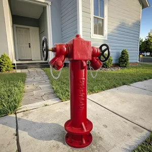 Minshan Outdoor Ground Pillar Type Fire Hydrant with Flange 2 Way Firefighting Equipment Accessory DN80 DN250 1.2Mpa