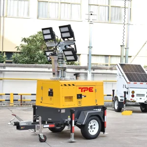 Mobile Diesel Light Tower DC for Construction Roadworks Mining Emergency Events 9m Hydraulic Mast LED Trailer